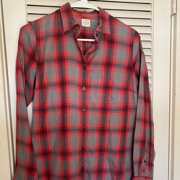 J. crew The‎ Perfect Shirt Flannel Plaid Shirt - Picture 3 of 9